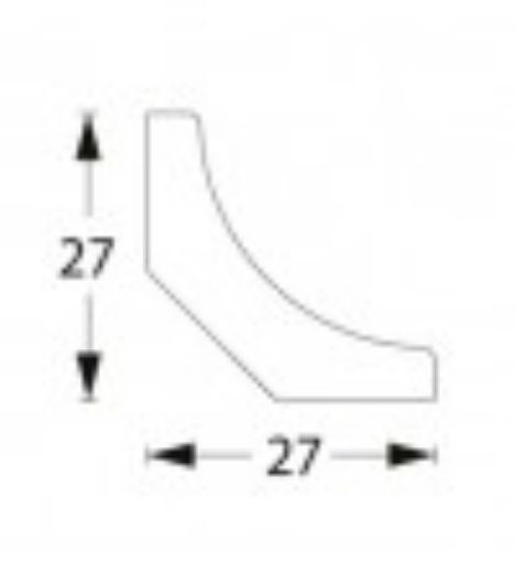 Billede af Hulkehlliste hvid 27 x 27 mm